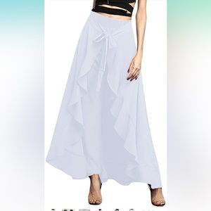 Brand New Lrady women’s ruffle high waisted pants and overlay pants skirt.